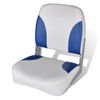 Asiento De Barco Respaldo Plegable Cojín Azul Blanco 41x36x48cm Vidaxl