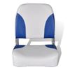 Asiento De Barco Respaldo Plegable Cojín Azul Blanco 41x36x48cm Vidaxl