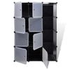 Armario Modular 9 Compartimentos Negro Y Blanco 37x115x150 Cm Vidaxl