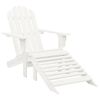 Silla De Jardín Con Otomana Madera Blanca Vidaxl