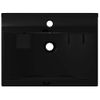 Lavabo Rectangular Cerámica Orificio De Grifo Negro 60x46 Cm Vidaxl