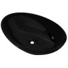 Lavabo Ovalado De Cerámica Negro 40x33 Cm Vidaxl