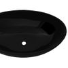 Lavabo Ovalado De Cerámica Negro 40x33 Cm Vidaxl