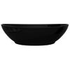 Lavabo Ovalado De Cerámica Negro 40x33 Cm Vidaxl