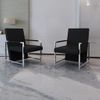 Sillones 2 Unidades Estructura Cromada Cuero Sintético Negro Vidaxl