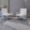 Sillones 2 Unidades Estructura Cromada Cuero Sintético Blanco Vidaxl