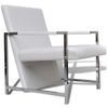 Sillones 2 Unidades Estructura Cromada Cuero Sintético Blanco Vidaxl