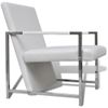 Sillones 2 Unidades Estructura Cromada Cuero Sintético Blanco Vidaxl