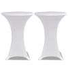 Mantel Cubierta Elástica De Mesa Alta Ø 60 Cm Blanco 2 Unidades Vidaxl