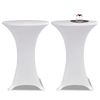 Mantel Cubierta Elástica De Mesa Alta Ø 60 Cm Blanco 2 Unidades Vidaxl