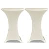 2 Manteles Color Crema Ajustados Para Mesa De Pie - 70 Cm Diámetro Vidaxl