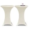 2 Manteles Color Crema Ajustados Para Mesa De Pie - 70 Cm Diámetro Vidaxl