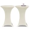 2 Manteles Color Crema Ajustados Para Mesa De Pie - 80 Cm Diámetro Vidaxl