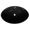 Lavabo Oval De Cerámica Negra De Lujo Con Desagüe, 59 X 38,5 Cm Vidaxl