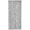 Cortina Mosquitera Gris Y Blanco Chenilla 100x220 Cm Vidaxl