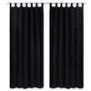 2 Cortinas Negras Micro-satinadas Con Trabillas, 140 X 245 Cm Vidaxl