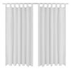 Cortinas De Micro-raso Con Bucles 2 Unidades Blanco 140x225 Cm Vidaxl