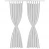 Cortinas De Micro-raso Con Bucles 2 Unidades Blanco 140x225 Cm Vidaxl