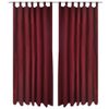 2 Cortinas Micro-satinadas Con Trabillas Color Burdeos, 140 X 225 Cm Vidaxl