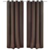 2 Cortinas Marrones Oscuras Con Anillas Blackout 135x245cm Vidaxl