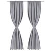 2 Cortinas Grises Oscuras Con Jaretas, Blackout 135 X 245 Cm Vidaxl