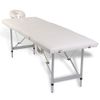 Mesa Camilla De Masaje De Aluminio Plegable De 4 Cuerpos Blanco Crema Vidaxl