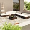 Set Muebles De Jardín 8 Piezas Y Cojines Ratán Sintético Marrón Vidaxl