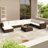 Set Muebles De Jardín 8 Piezas Y Cojines Ratán Sintético Marrón Vidaxl