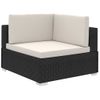 Set Muebles De Jardín 8 Piezas Y Cojines Ratán Sintético Negro Vidaxl