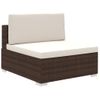 Set Muebles De Jardín Y Cojines 12 Pzas Ratán Sintético Marrón Vidaxl