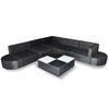 Set Muebles De Jardín 8 Piezas Y Cojines Ratán Sintético Negro Vidaxl