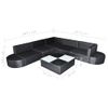 Set Muebles De Jardín 8 Piezas Y Cojines Ratán Sintético Negro Vidaxl