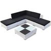 Set Muebles De Jardín 6 Piezas Y Cojines Ratán Sintético Blanco Vidaxl