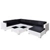 Set Muebles De Jardín 8 Piezas Y Cojines Ratán Sintético Blanco Vidaxl