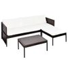 Set Muebles De Jardín 3 Pzas Y Cojines Ratán Sintético Marrón Vidaxl