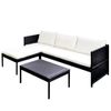 Set De Muebles De Jardín 3 Pzas Y Cojines Ratán Sintético Negro Vidaxl