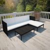 Set De Muebles De Jardín 3 Pzas Y Cojines Ratán Sintético Negro Vidaxl