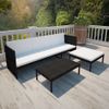 Set De Muebles De Jardín 3 Pzas Y Cojines Ratán Sintético Negro Vidaxl