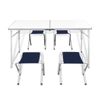 Mesa De Camping Plegable Ajustable Con 4 Taburetes 120x60 Cm Vidaxl