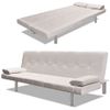 Sofá Cama Con Dos Cojines Cuero Artificial Ajustable Crema 168 X 77 X (61,5 / 64 / 66) Cm Vidaxl