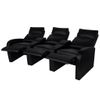 Sillón Reclinable De 3 Plazas De Cuero Artificial Negro Vidaxl