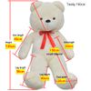 Oso De Peluche Grande Xxl Blanco 135 Cm Vidaxl