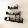 Estantes Flotantes Pared 3 Pzas Mdf Negro Forma U Libros/dvd Vidaxl