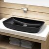 Lavabo De Cerámica Negro Rectangular Vidaxl