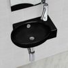 Lavabo Redondo De Cerámica Con Orificio De Grifo/desagüe Negro Vidaxl