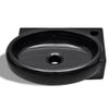 Lavabo Redondo De Cerámica Con Orificio De Grifo/desagüe Negro Vidaxl