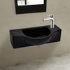 Lavabo De Cerámica Con Orificio De Grifo/desagüe Negro Vidaxl