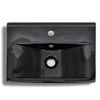 Lavabo Rectangular De Cerámica Hueco De Grifo/desagüe Negro Vidaxl