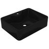 Lavabo De Cer¨¢mica Cuadrado Con Orificio De Grifo/desag¨¹e Negro