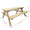 Mesa De Picnic De Madera De Pino 150x135x71,5 Cm Vidaxl